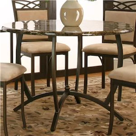 Round Dinner Table w/ Faux Marble Top